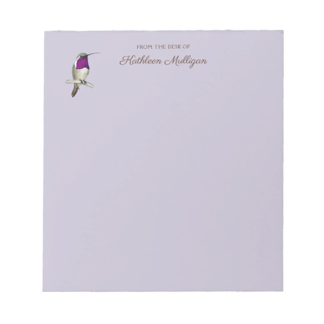 Custom Lucifer Hummingbird  Notepad (Front)