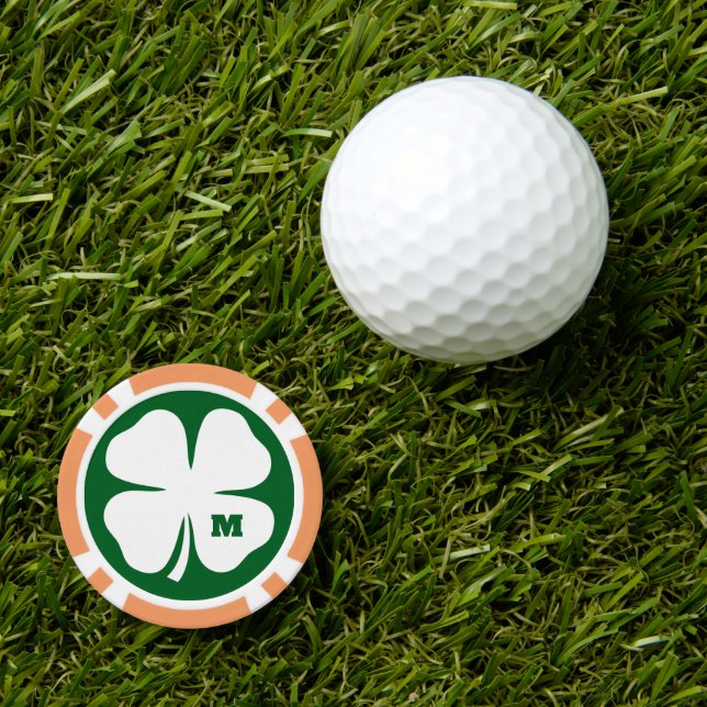 Custom lucky clover poker chip golf ball markers (Golf Ball Marker)