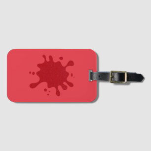 Custom Luggage Tag – Red Splash on Red Noise