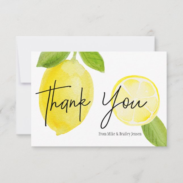 Custom Luscious Lemon Thank You Card (Front)