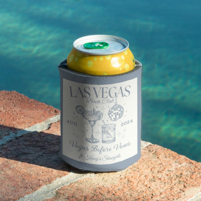 Custom Luxe Las Vegas Bachelorette Party Can Cooler (In Situ Pool)