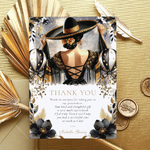 Custom Luxury Black Gold Quinceañera Invitation