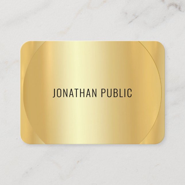 Custom Luxury Faux Gold Modern Elegant Template Business Card (Front)