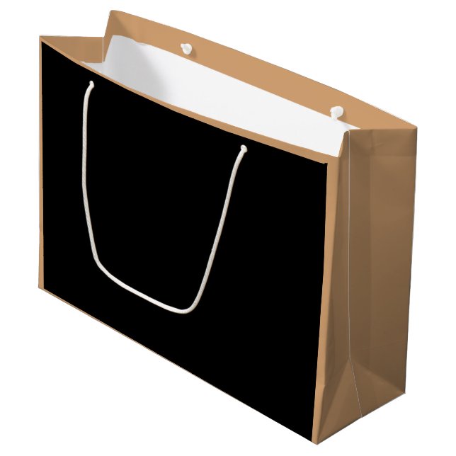 Custom Luxury Gift Bag – Black & Warm Sand (Front Angled)