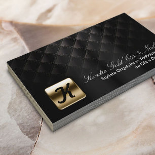 Custom Luxury Gold & Black Makeup Artist Business Card