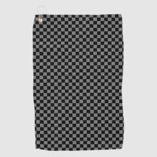 Custom Luxury Gray/Black Checkered Golf Towel