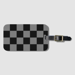 Custom Luxury Grey/Black Chequered Luggage Tag