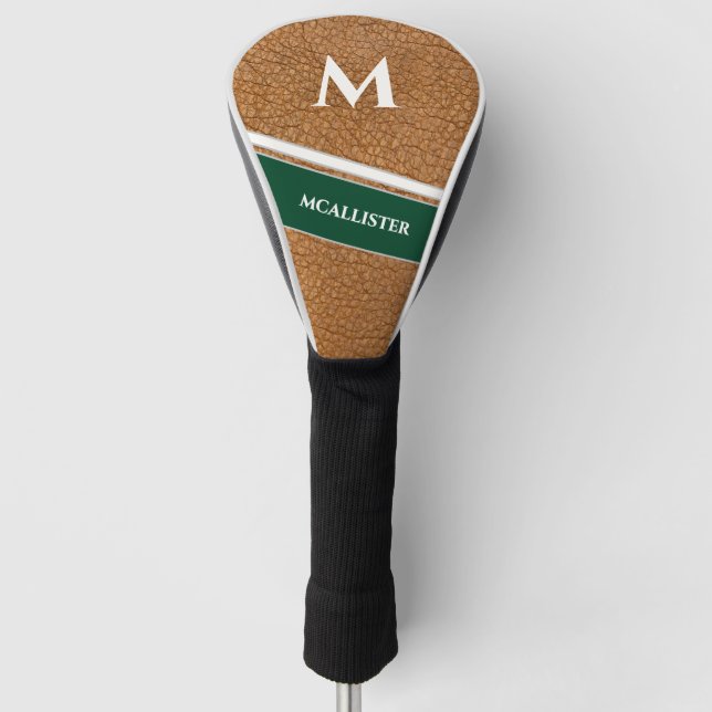 Custom Luxury Leather Pattern Golf Driver Head Cover (Front)
