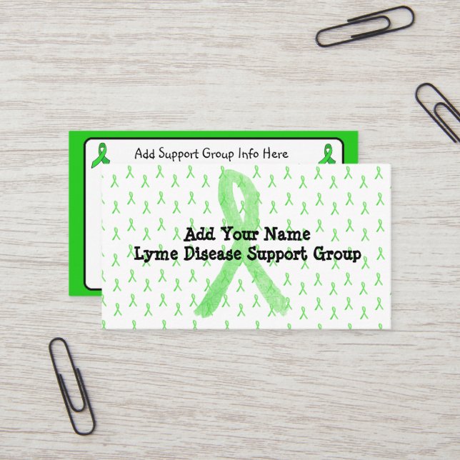 Custom Lyme Disease Support Group Business Card (Front/Back In Situ)