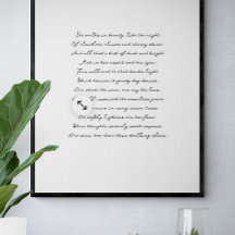 Custom Lyrics Print, Song Lyrics Art
