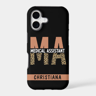Custom MA Medical Assistant Leopard Print 