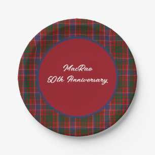 Custom MacRae Clan Tartan Plaid Paper Plate