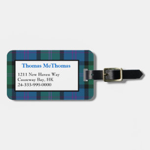 Custom MacThomas Dress Tartan Plaid Luggage Tag
