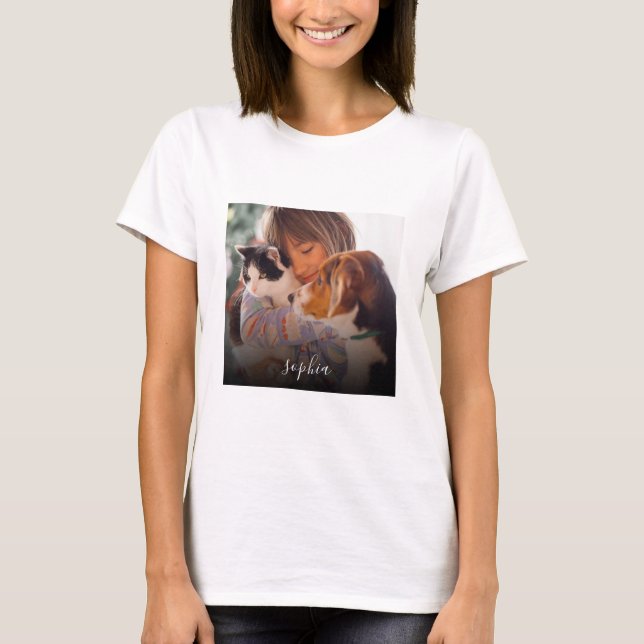 Custom Made - Add Photo and Text T-Shirt (Front)