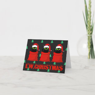 Custom Made Ew Christmas Funny Black Cats Anti Holiday Card