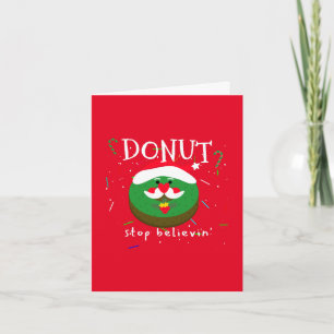 Custom Made Funny Donut Santa Christmas Holiday Card