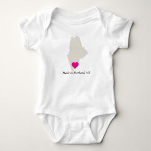 Custom Made In Maine State Love Baby Tee