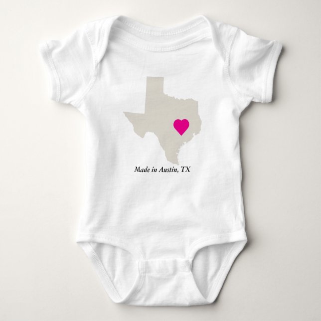 Custom Made In Texas State Love Baby Tee (Front)