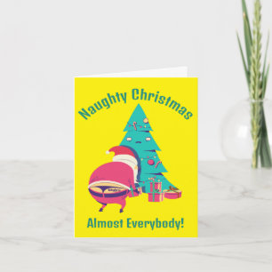 Custom Made Naughty Christmas Funny Santa Holiday Card