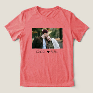 Custom Made Photo And Text Personalised T-Shirt Tri-Blend Shirt