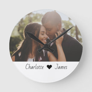 Custom Made Photo And Text Personalized Round Clock