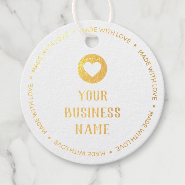 Custom Made With Love Tags (Front)