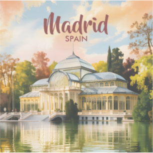 Custom Madrid Spain Palacio de Cristal Watercolor