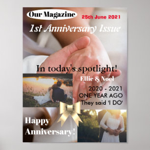 Custom Magazine Cover 1 Year Anniversary Poster