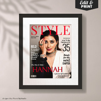 Custom Magazine Cover for Her Birthday Poster