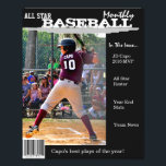 Custom Magazine Cover for Sports Photo Print<br><div class="desc">Customise this magazine cover with the Sport title,  Athletes name and background colour of your choice.  Great gift for the All Star athlete or even the team!!</div>