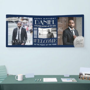Custom Magazine Cover Modern Birthday Banner