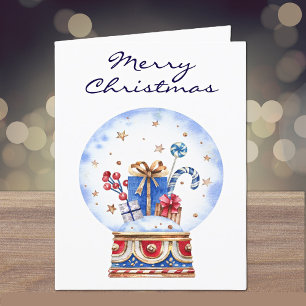 Custom, Magical Snow Globe Merry Christmas Card