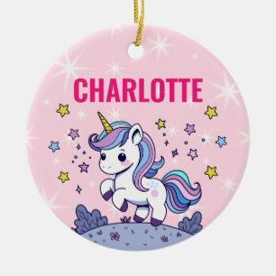 Custom Magical Unicorn Personalised Ceramic Ornament