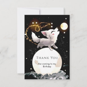 Custom Magical Wolf Birthday Thank You Card