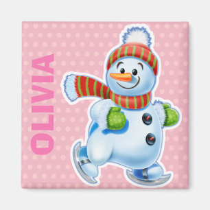 Custom Magnet Christmas Snowman characters.