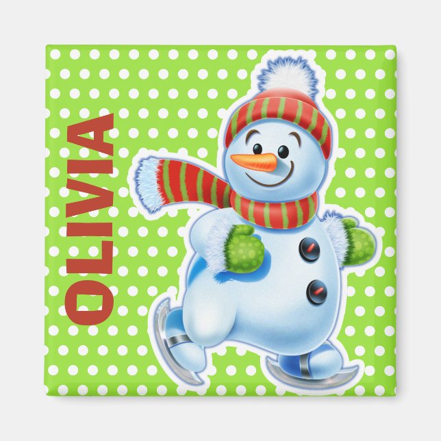 Custom Magnet Christmas Snowman characters. (Front)