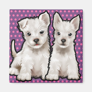 Custom Magnet cute puppy characters.