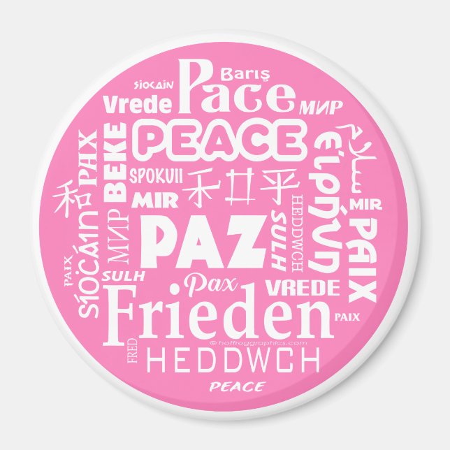 Custom Magnet Pink Peace (Front)