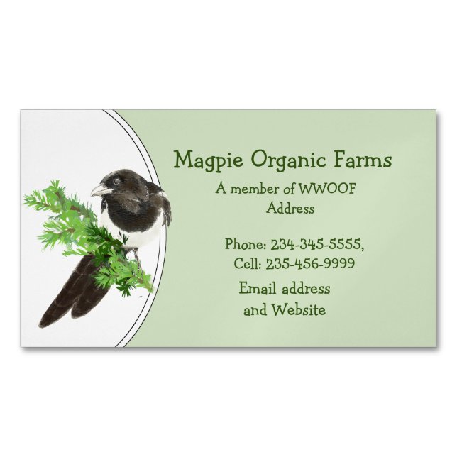Custom Magpie Organic Farm Business Card (Front)