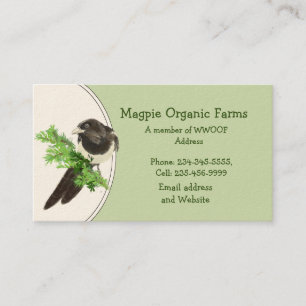 Custom Magpie Organic Farm Business Card
