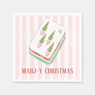 Custom Mahj-y Christmas Mahjong  Napkin