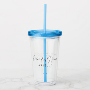Custom Maid Of Honor Gift Bachelorette Wedding Acrylic Tumbler