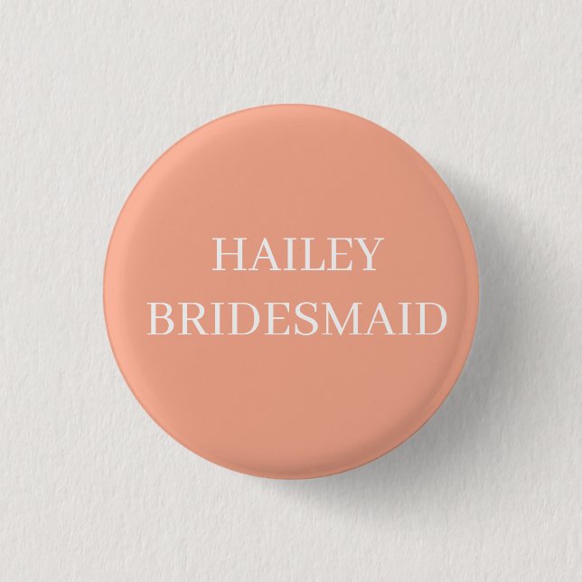 CUSTOM MAID OF HONOUR HONOR BADGE BUTTON WEDDING  (Front)