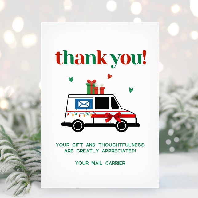 Custom Mail Letter Carrier Thank You Card (Custom Mail Letter Carrier Thank You Card)
