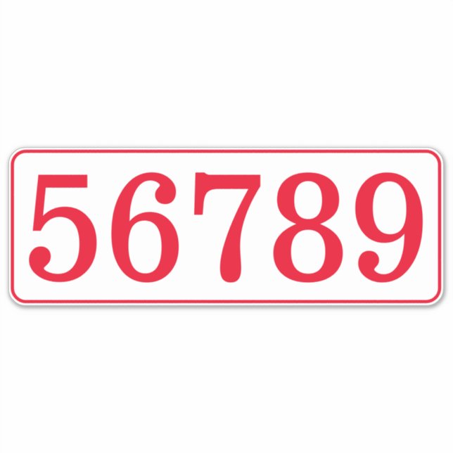 Custom mailbox house number template vinyl sticker (Front)