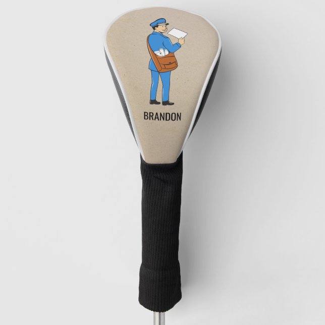 Custom Mailman Retro Letter Carrier Golf Head Cover (Front)