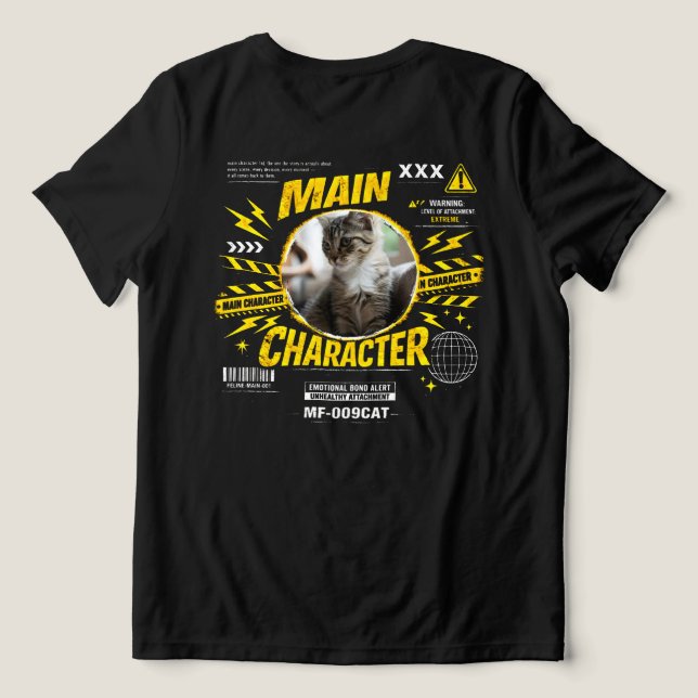Custom Main Character Cat Lover Funny Gift Tee (Design Back)