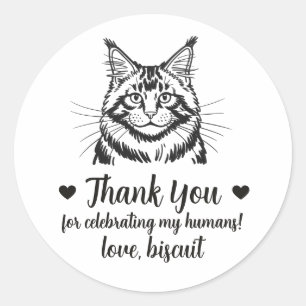 Custom Maine Coon Cat Wedding Favour Stickers