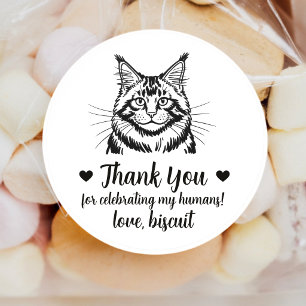 Custom Maine Coon Cat Wedding Favour Stickers