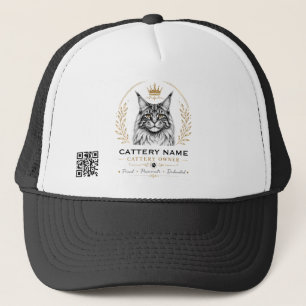 Custom Maine Coon Cattery Owner with QR Code Trucker Hat
